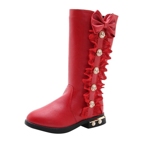 Winter Kids Baby Girls long boots Princess Shoes
