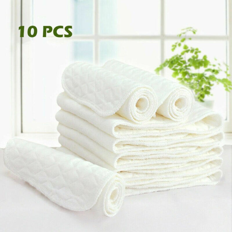 10Pcs/lot Baby Reusable Cloth Diapers Inserts 1