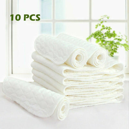 10Pcs/lot Baby Reusable Cloth Diapers Inserts 1