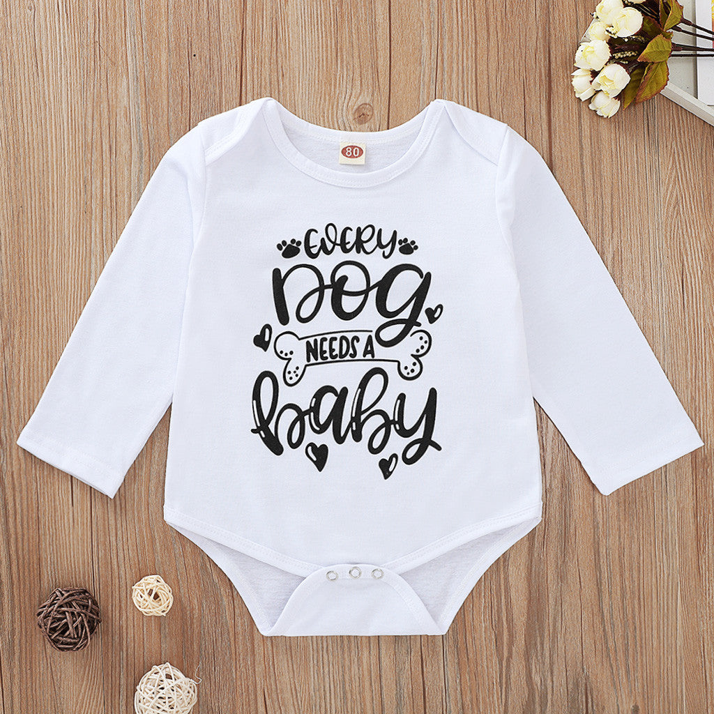2019 Infant Baby Boys Girls Long Sleeve Letter
