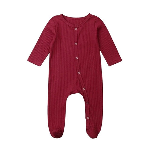 2019 New Baby Romper Girl Boy Autumn Solid Long