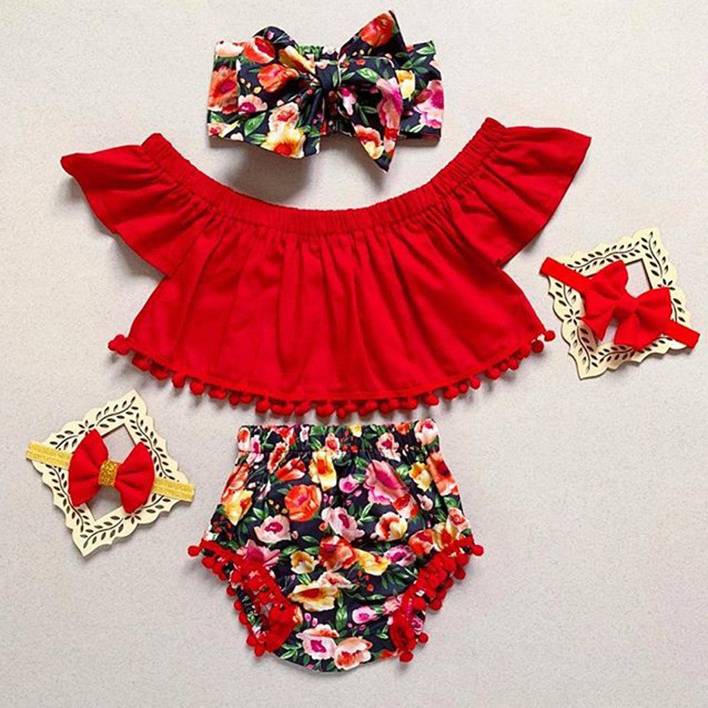 2019 New Baby Set Toddler Kid Girl Fly Sleeve