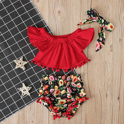 2019 New Baby Set Toddler Kid Girl Fly Sleeve