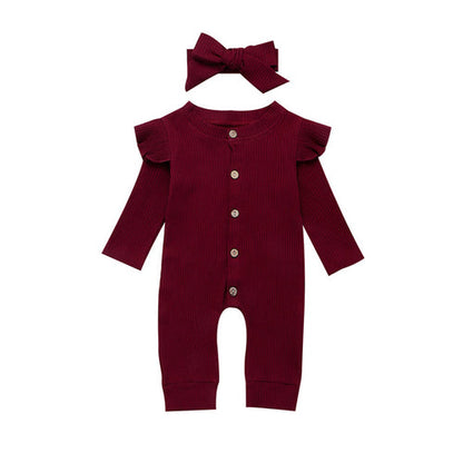 2PCS Newborn Baby Girl Boy Rompers Clothes Knitted
