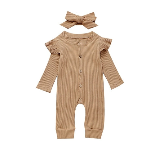 2PCS Newborn Baby Girl Boy Rompers Clothes Knitted