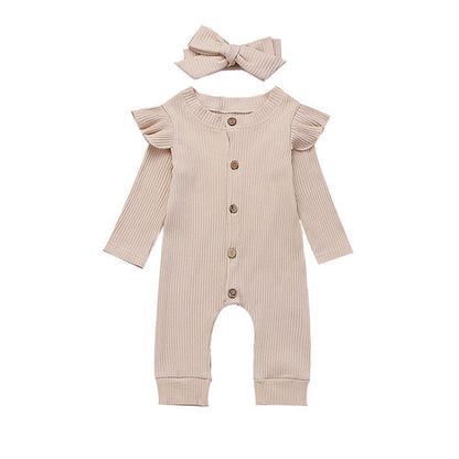 2PCS Newborn Baby Girl Boy Rompers Clothes Knitted