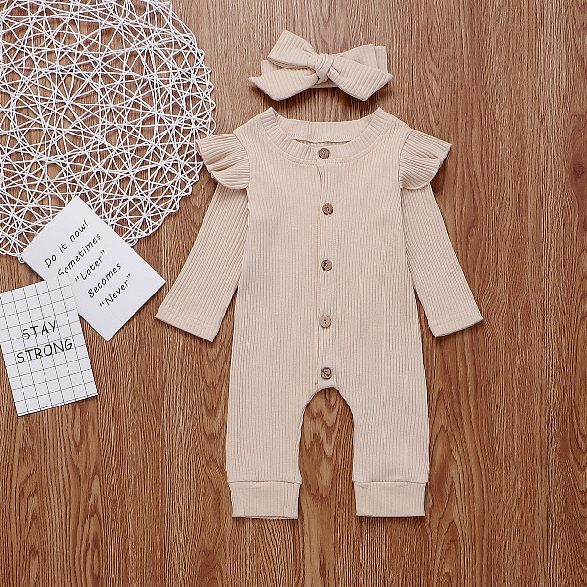 2PCS Newborn Baby Girl Boy Rompers Clothes Knitted
