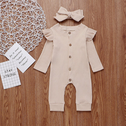 2PCS Newborn Baby Girl Boy Rompers Clothes Knitted