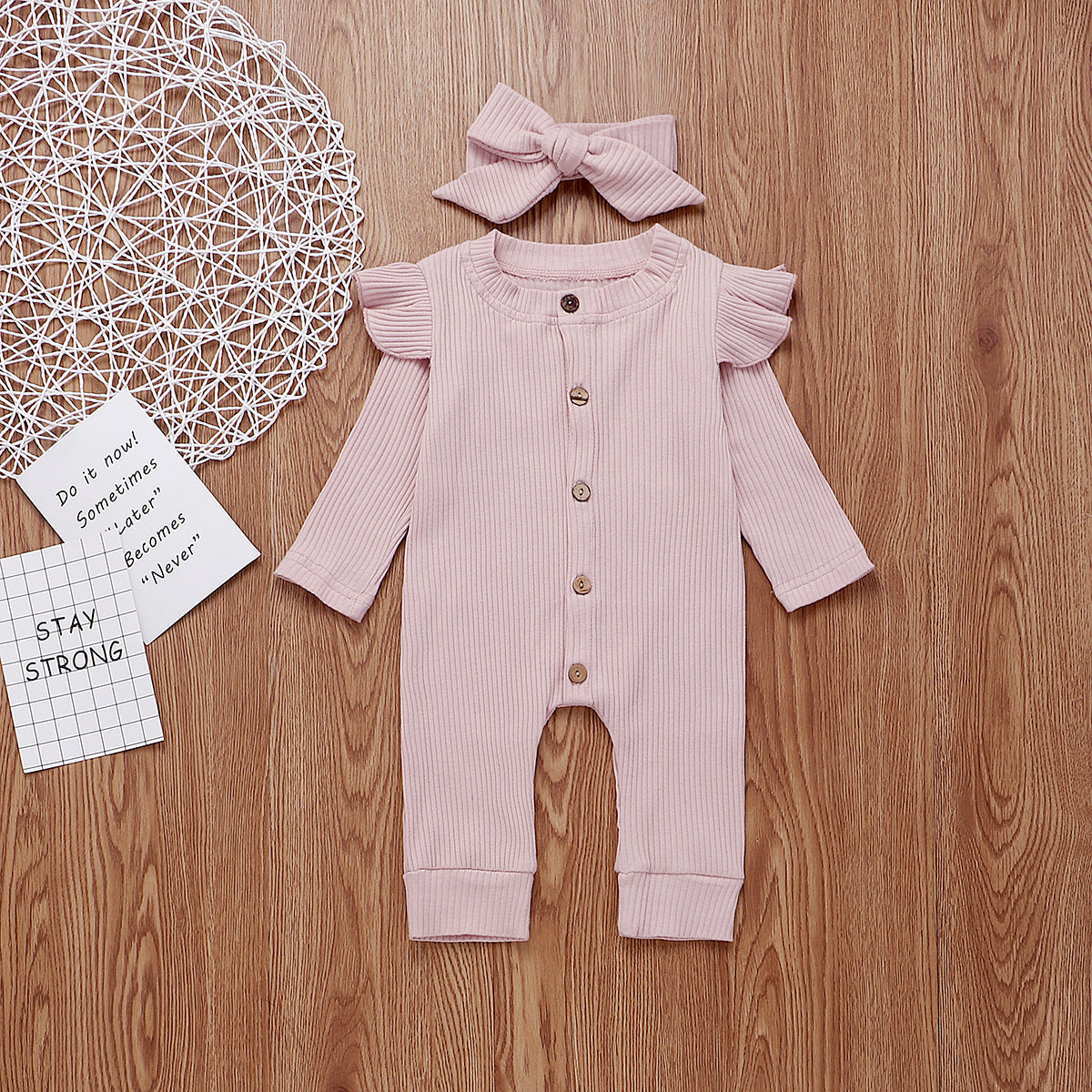 2PCS Newborn Baby Girl Boy Rompers Clothes Knitted