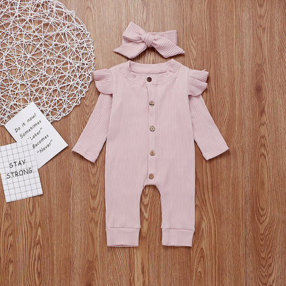 2PCS Newborn Baby Girl Boy Rompers Clothes Knitted