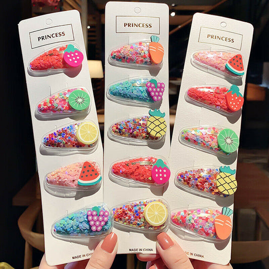 5Pcs/Sets Girls Women Hair Clips Snaps Hairpin