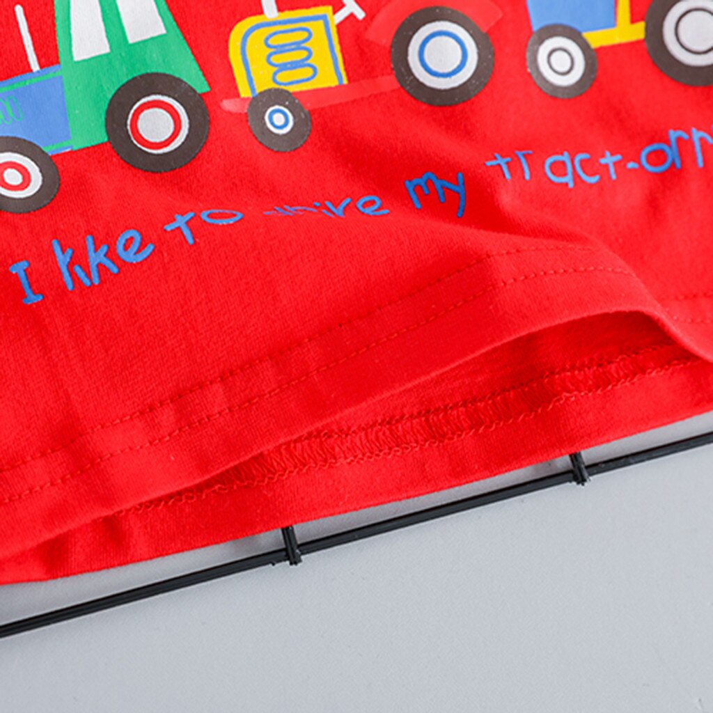 Baby Boy Clothes Summer Cartoon Car Letter Tops