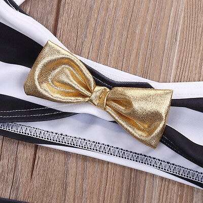 Baby Girls Striped Bow Bikini Suit Swimwear