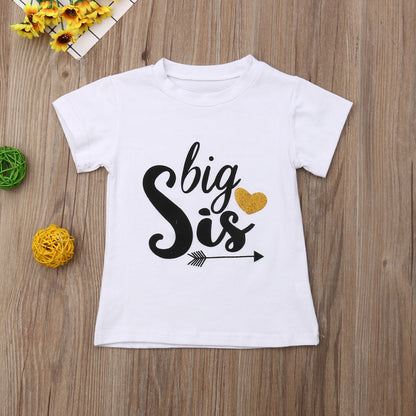 Big/Little Sister T Shirts Clothes Kids Girl Baby
