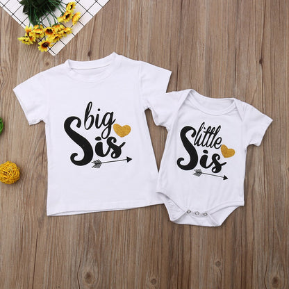 Big/Little Sister T Shirts Clothes Kids Girl Baby