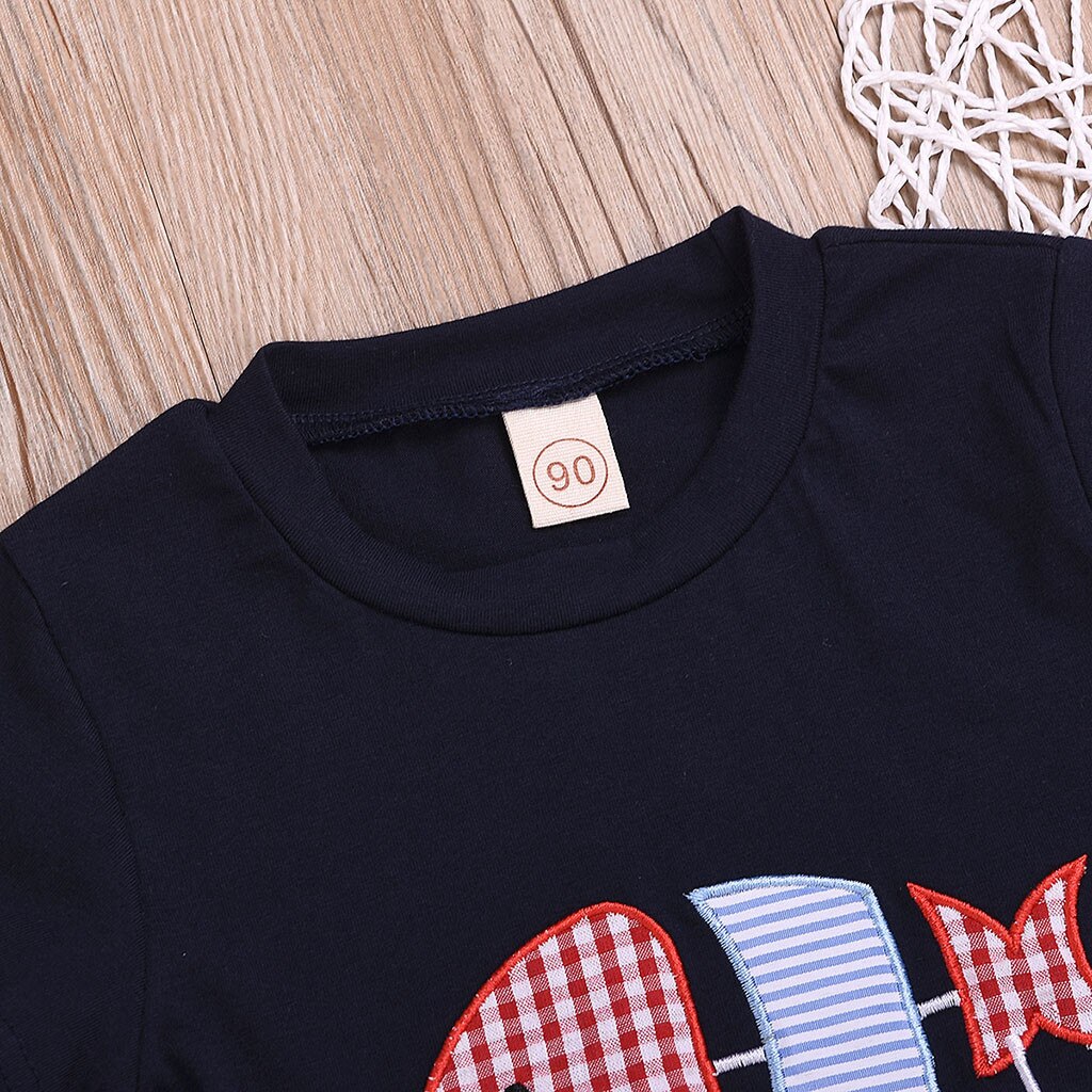 Boys Clothes Toddler Baby Short Sleeve Embroidery