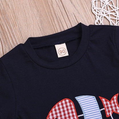 Boys Clothes Toddler Baby Short Sleeve Embroidery
