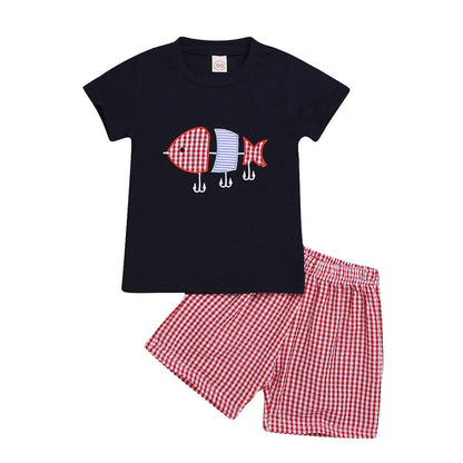 Boys Clothes Toddler Baby Short Sleeve Embroidery