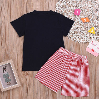 Boys Clothes Toddler Baby Short Sleeve Embroidery