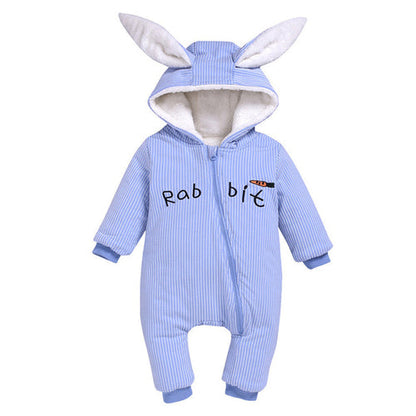 Cartoon Rabbit Ear Hooded Romper Coat Outwear