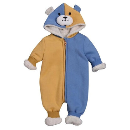 Cartoon Rabbit Ear Hooded Romper Coat Outwear