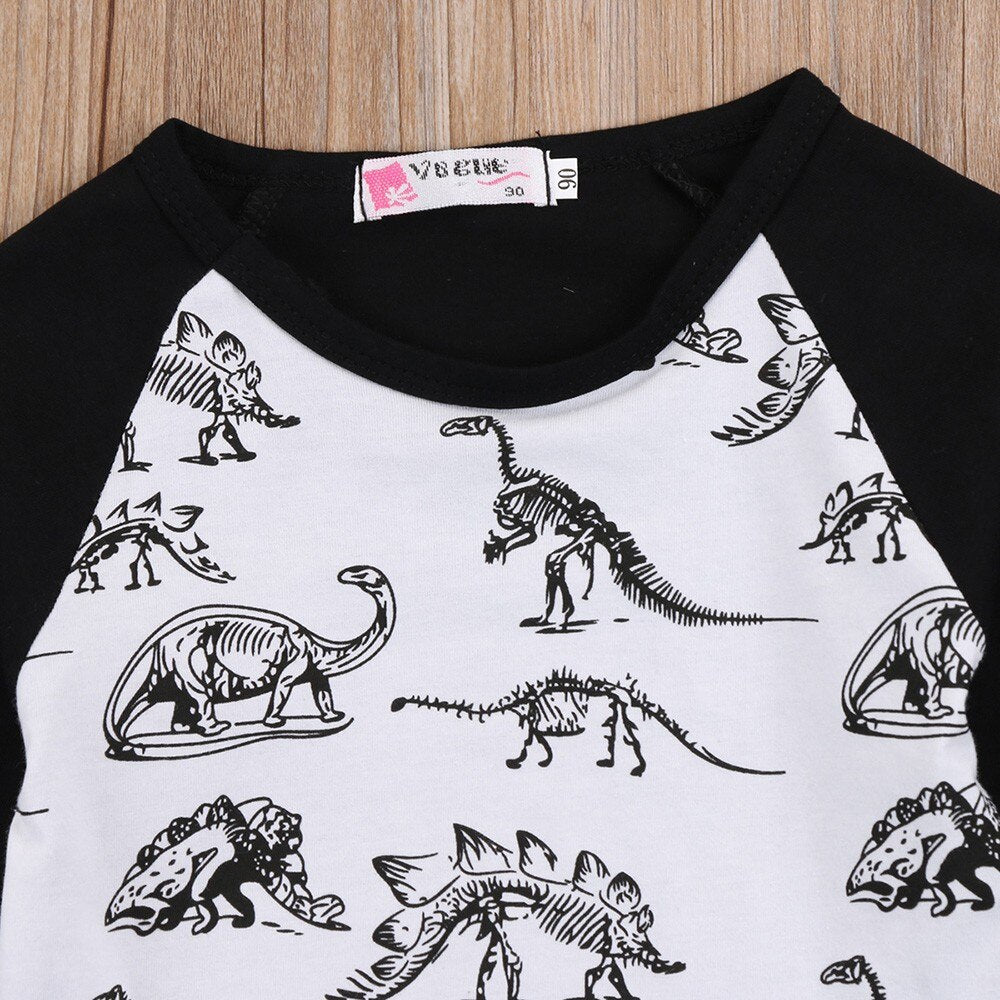Children Kid Baby Boys Girls Dinosaur Bone Print