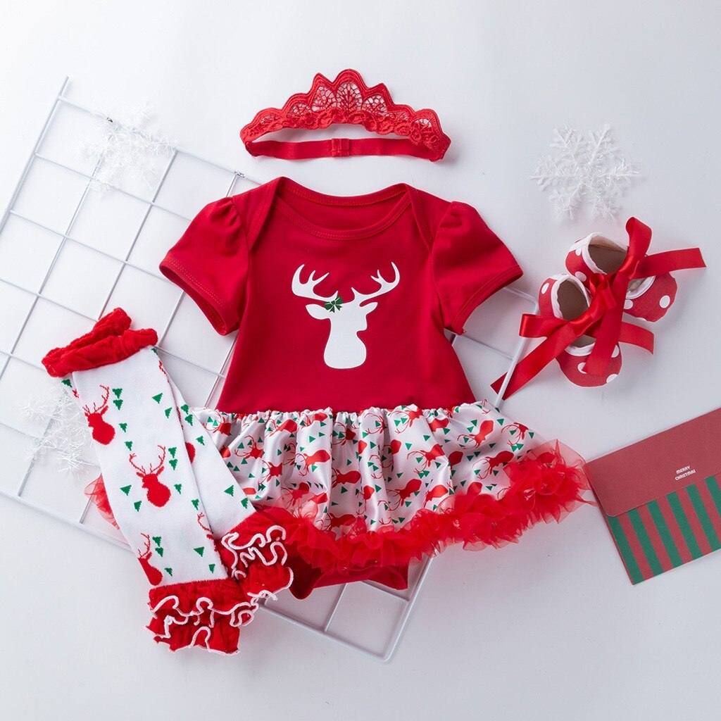 Christmas 4PCS Toddler Baby Girls Christmas