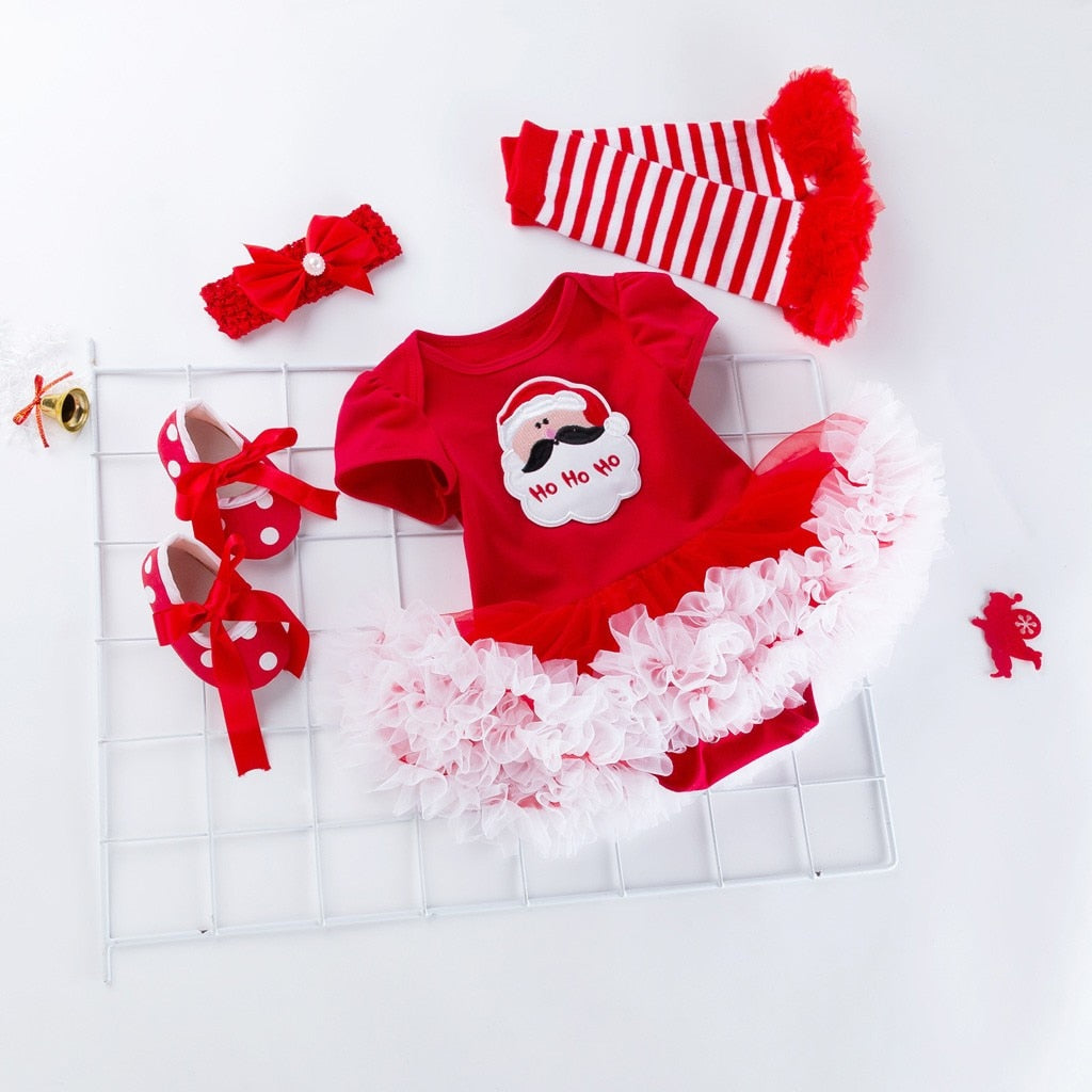 Christmas Toddler Baby Girls Santa Printing Romper