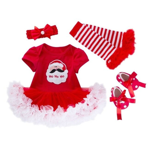 Christmas Toddler Baby Girls Santa Printing Romper