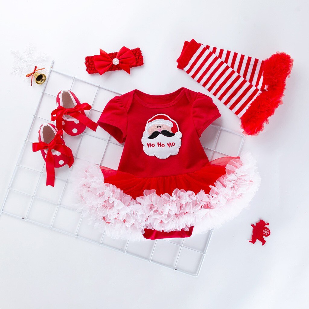 Christmas Toddler Baby Girls Santa Printing Romper