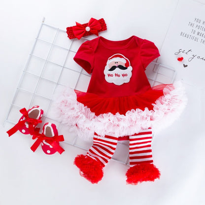 Christmas Toddler Baby Girls Santa Printing Romper
