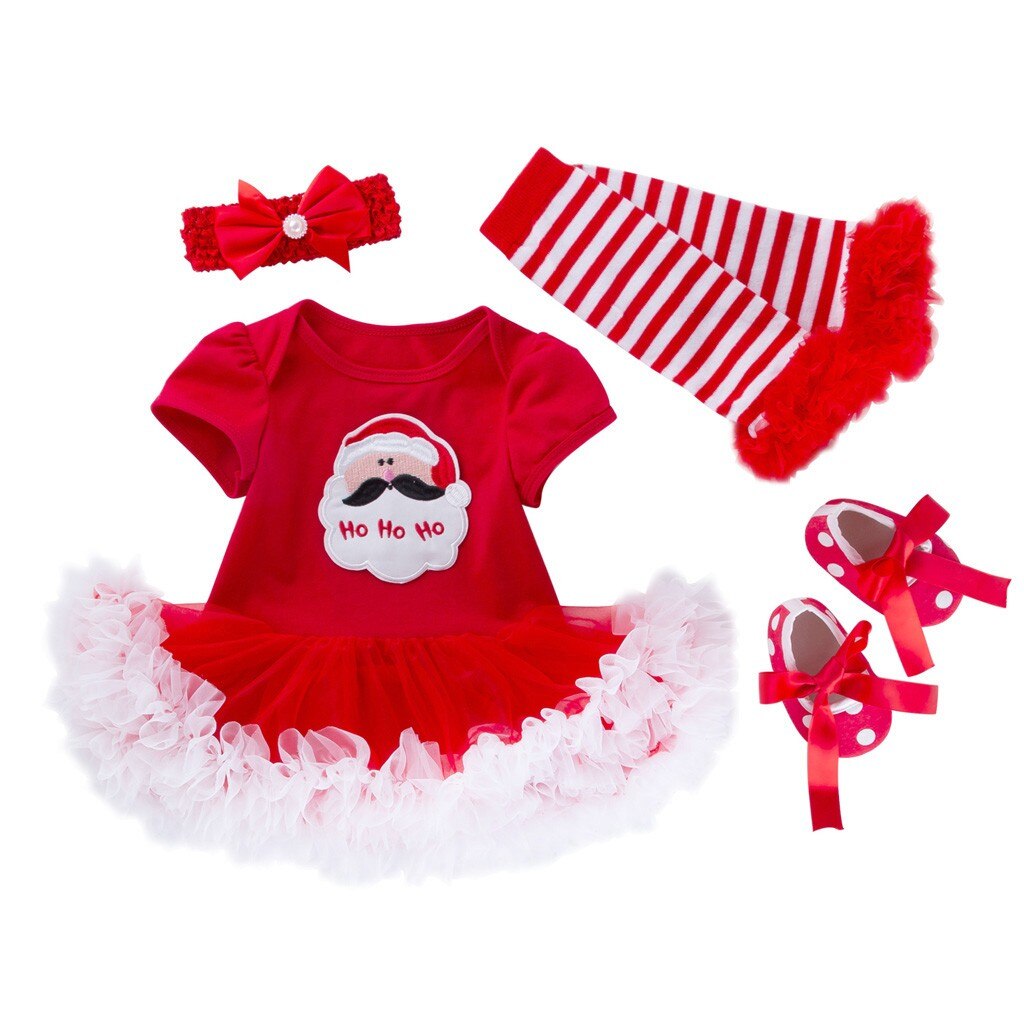 Christmas Toddler Baby Girls Santa Printing Romper