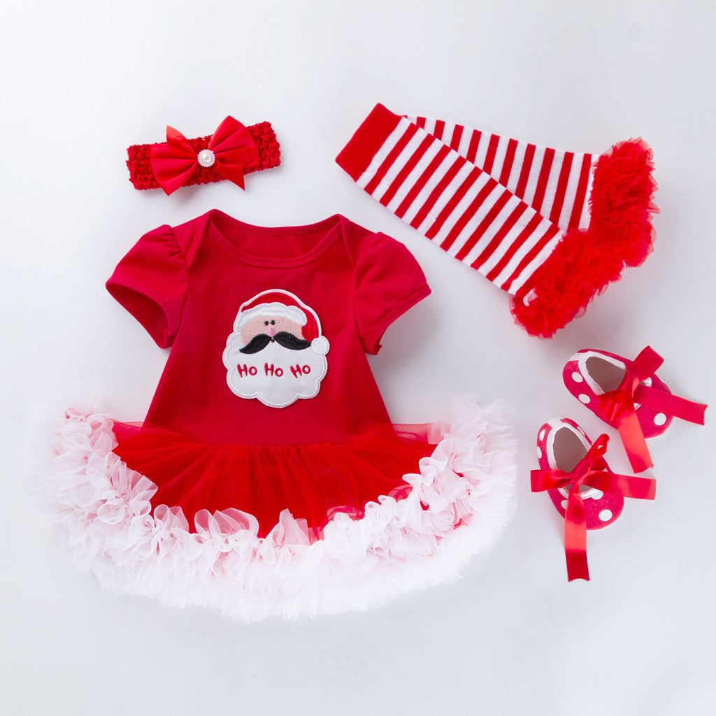 Christmas Toddler Baby Girls Santa Printing Romper