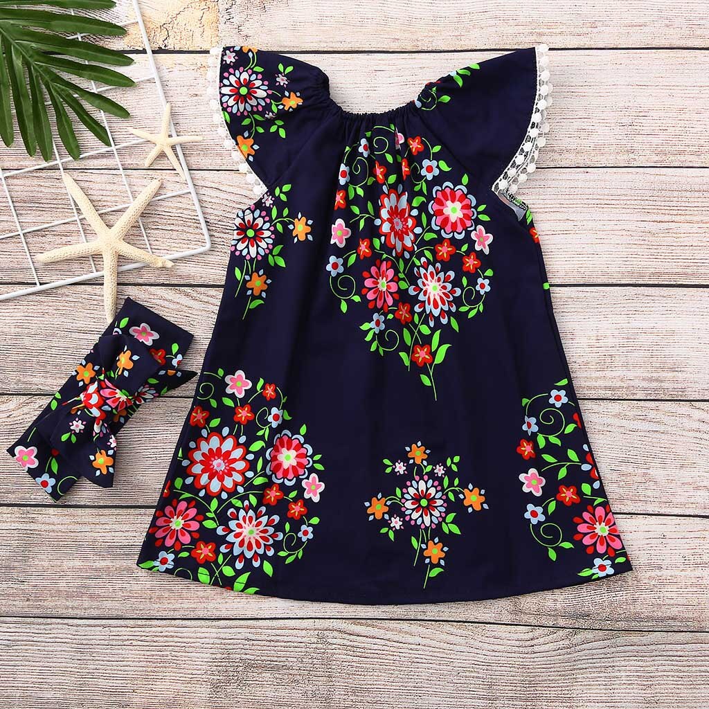 Cute Girl Baby Birthday Dress Summer Toddler Baby