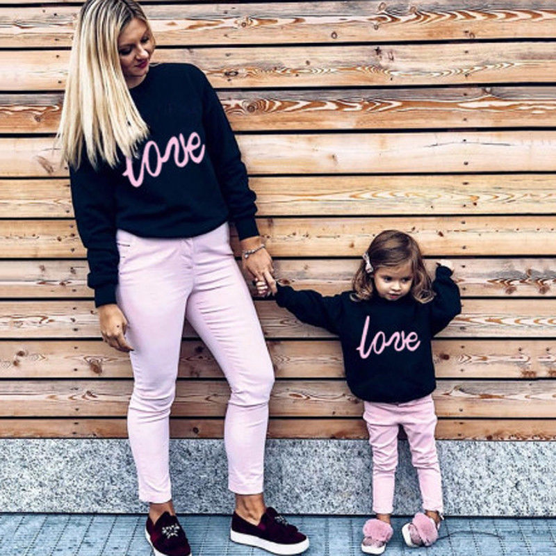Family Mother And Daughter Matching Clothes LOVE