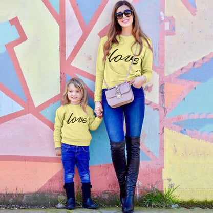 Family Mother And Daughter Matching Clothes LOVE