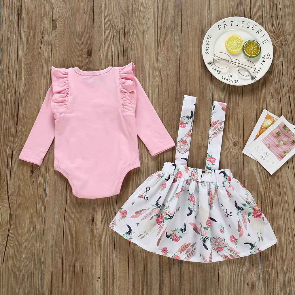 Infant Newborn Baby Girl Clothes Frill Solid