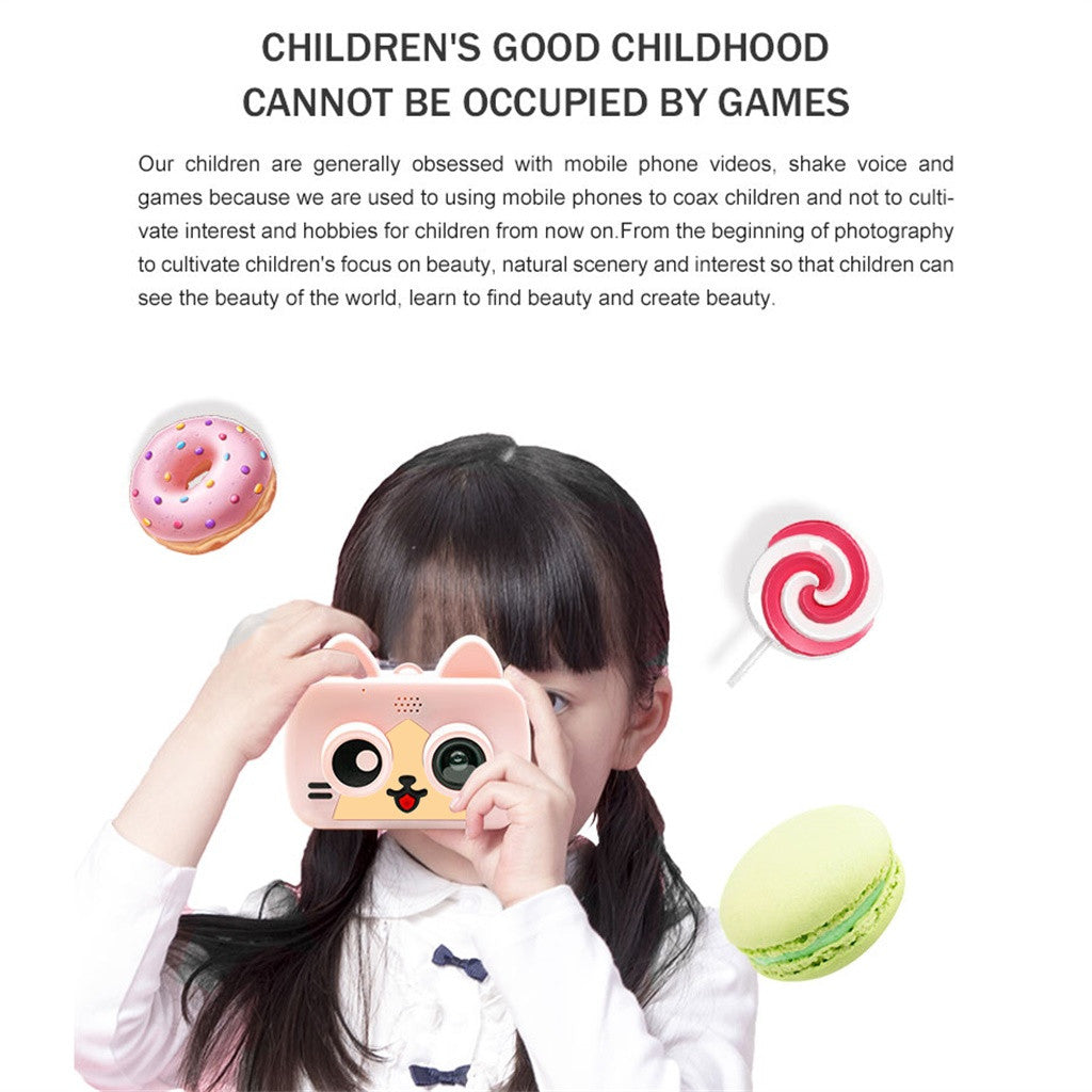 Kid Mini Cartoon Camera 1080P Rechargeable Digital