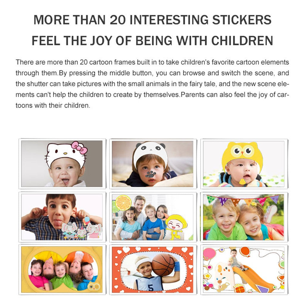 Kid Mini Cartoon Camera 1080P Rechargeable Digital