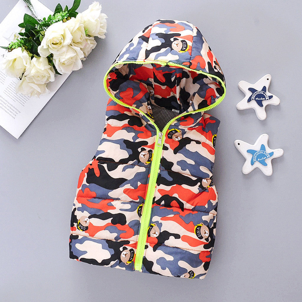 Kids Baby Boys Girls Waistcoat Jacket Coat Winter