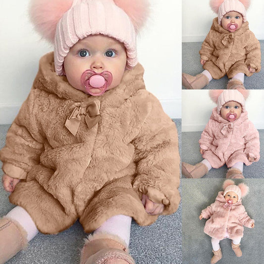 Kids Baby Girl Winter Warm Hooded Fur Fuzzy Coat