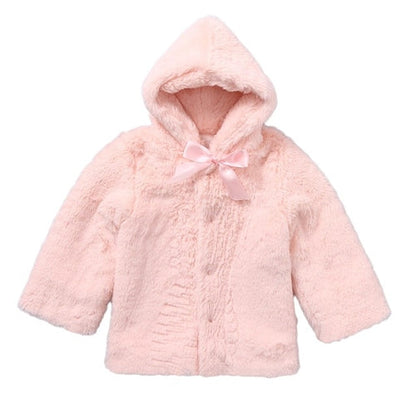 Kids Baby Girl Winter Warm Hooded Fur Fuzzy Coat