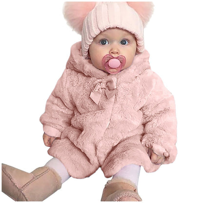 Kids Baby Girl Winter Warm Hooded Fur Fuzzy Coat