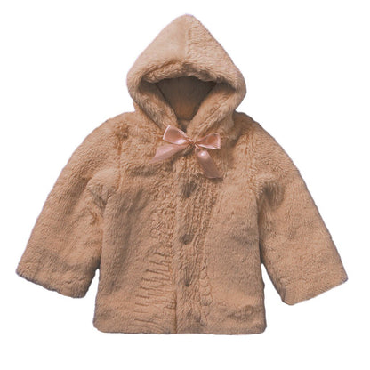 Kids Baby Girl Winter Warm Hooded Fur Fuzzy Coat