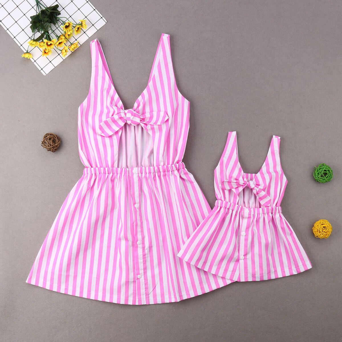 Mom and Daughter Girl Cute Summer Family Dress