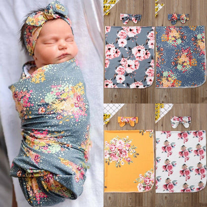 Newborn Floral Snuggle Swaddle Blanket Baby Boys