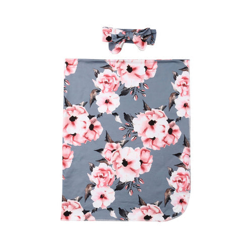 Newborn Floral Snuggle Swaddle Blanket Baby Boys