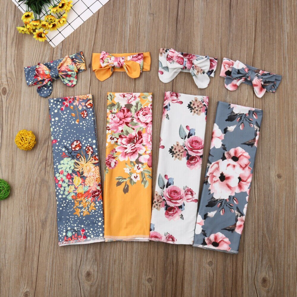 Newborn Floral Snuggle Swaddle Blanket Baby Boys