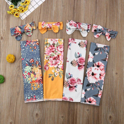 Newborn Floral Snuggle Swaddle Blanket Baby Boys