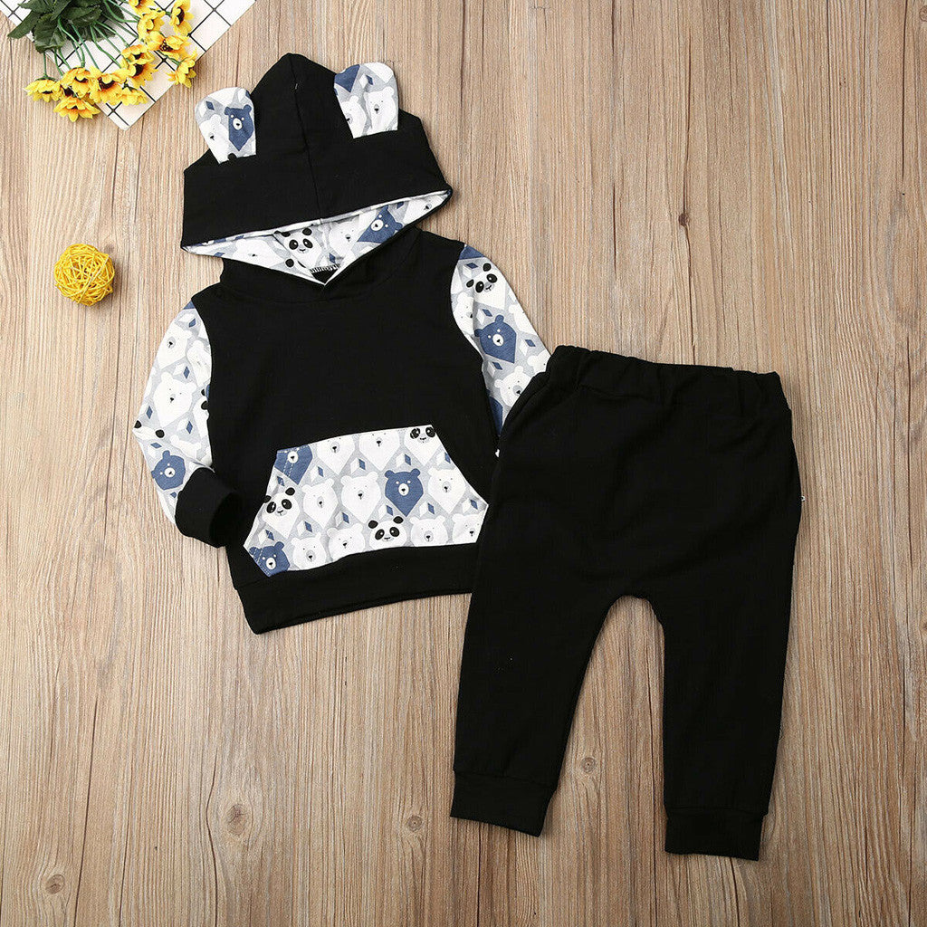 Newborn Infant Baby Boy Girl Hooded Cartoon Bear